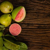 fresh guavas on the table