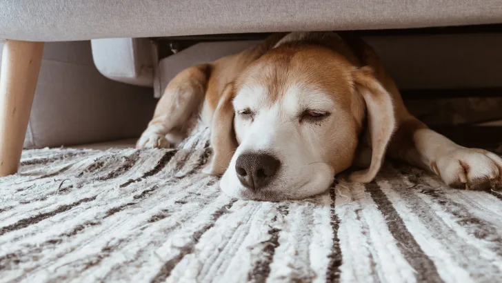 why does my dog sleep on the floor instead of her bed