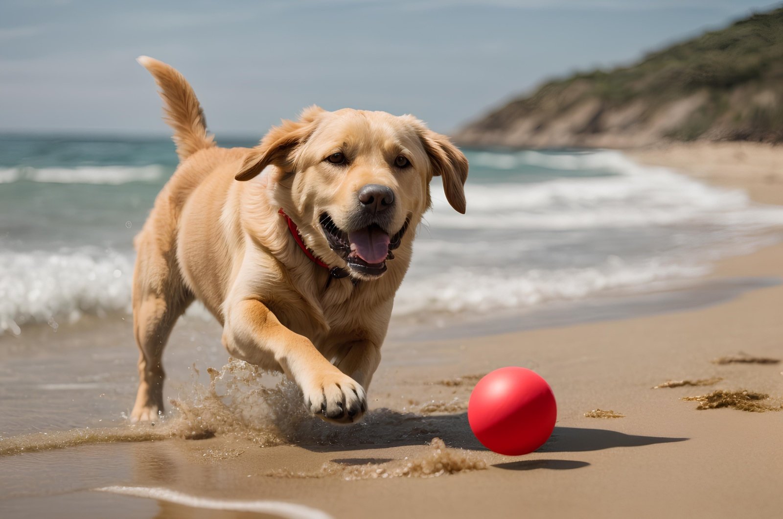 puppy labrador on a beach