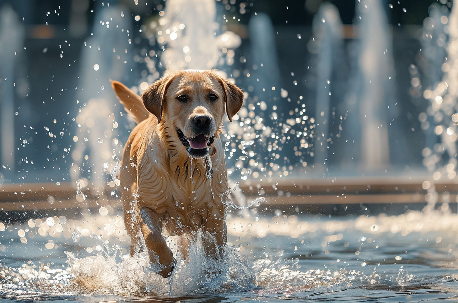 labrador in a pond