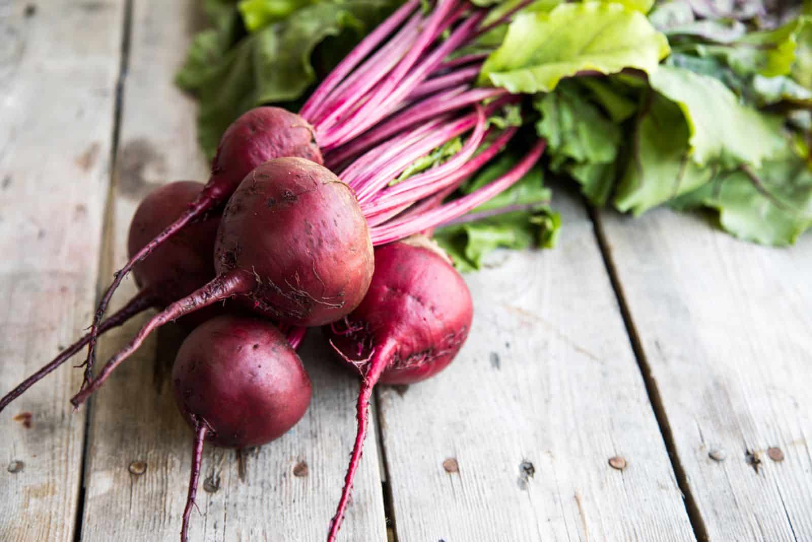 red beetroot on wooden table