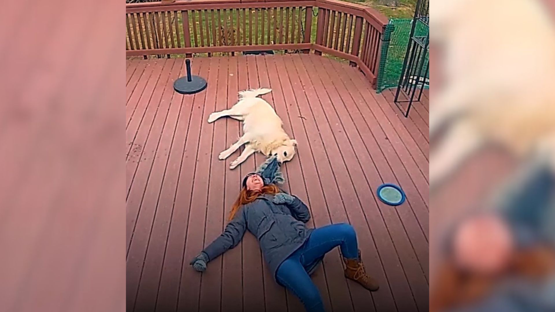 Camera Catches A Woman And Her Dog Having A Moment Of Pure Joy  