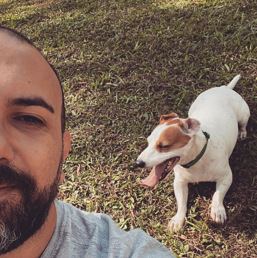 selfie of owner and dog