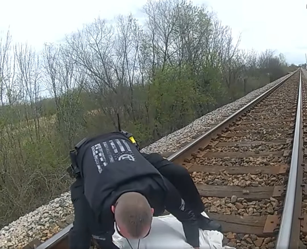 officer on a rail