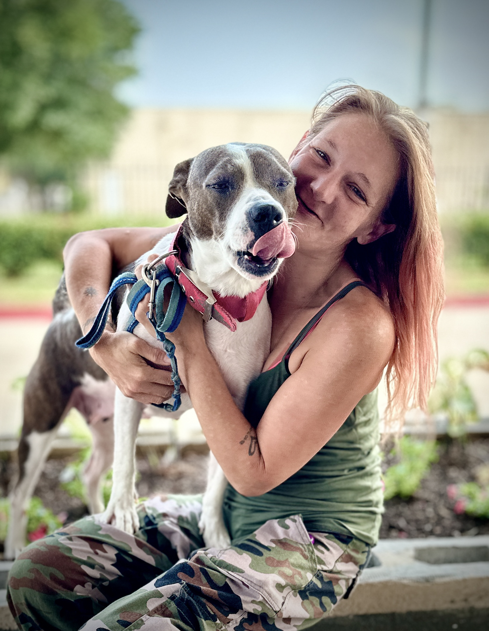 homeless woman and dog