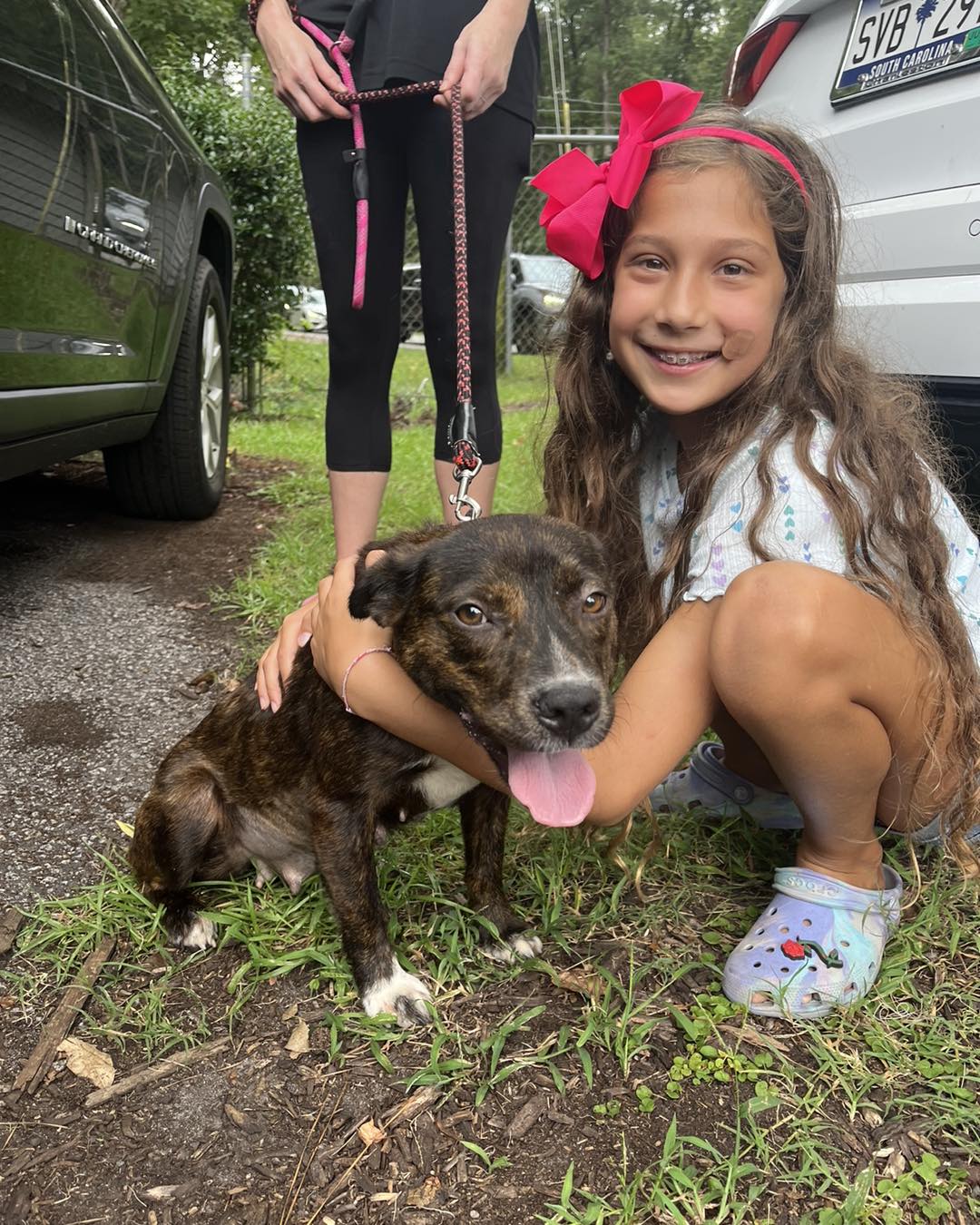 little girl hugging a dog