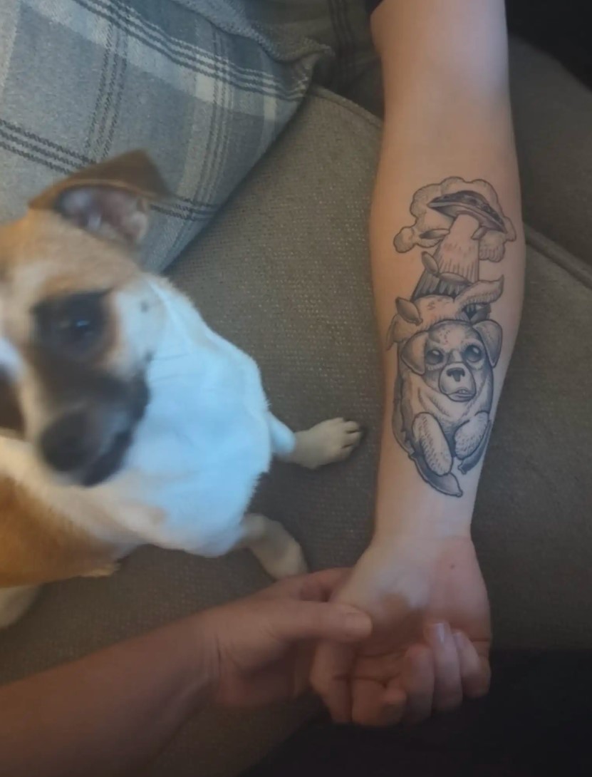 dog and tattoo of a dog