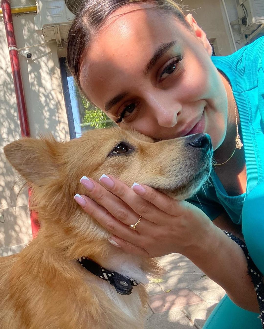 woman and her new dog