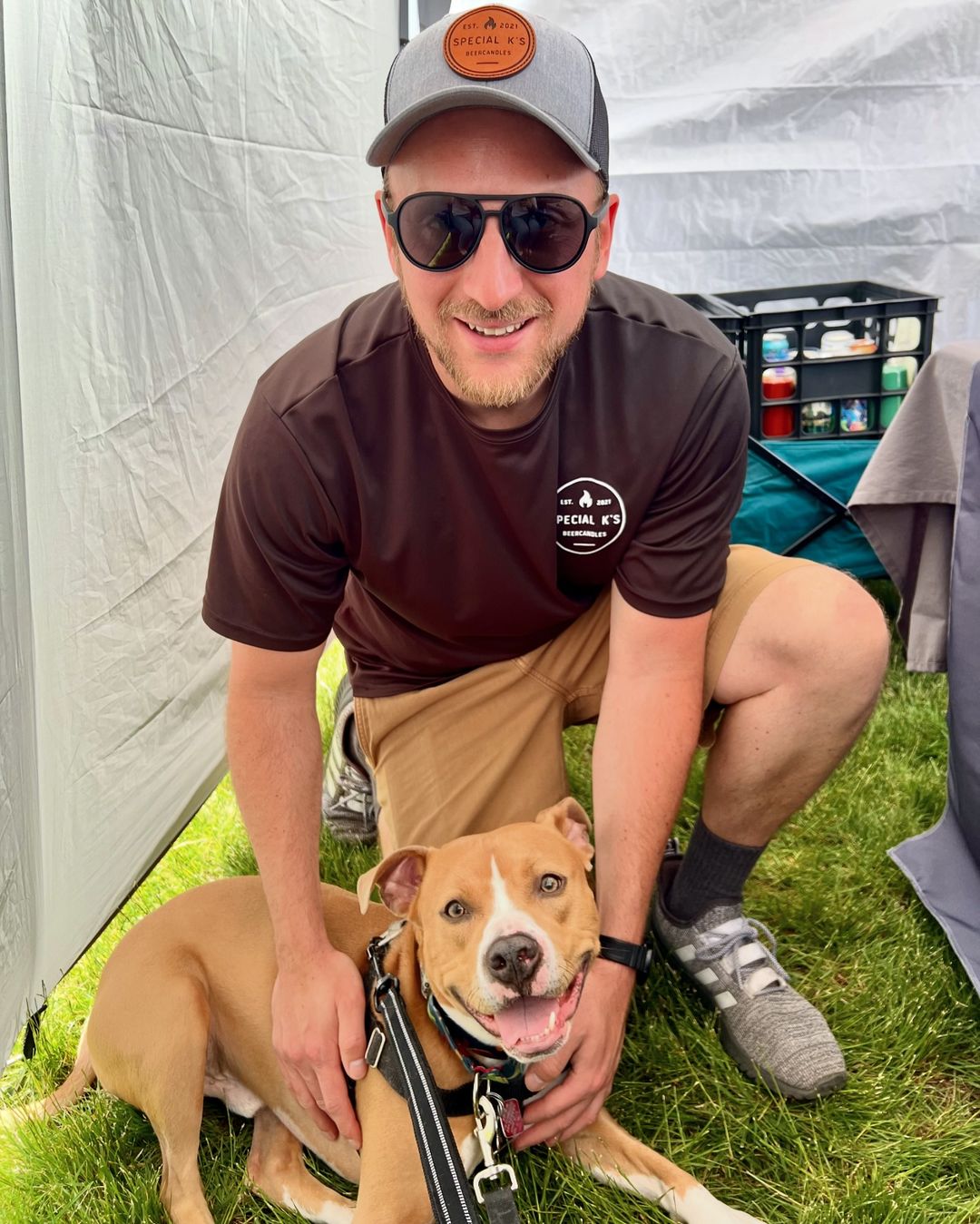 photo of man and a dog