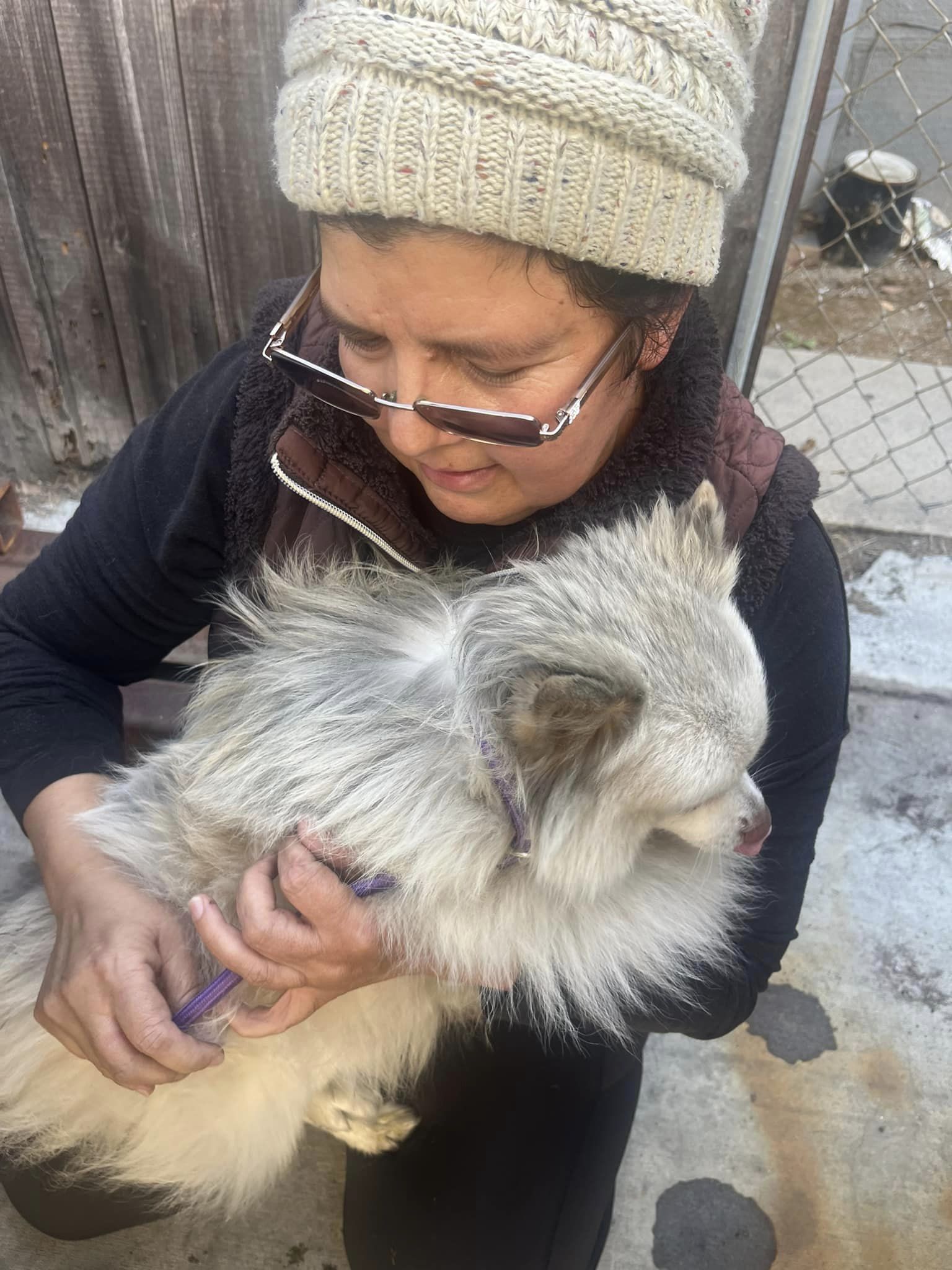 woman holding a pup