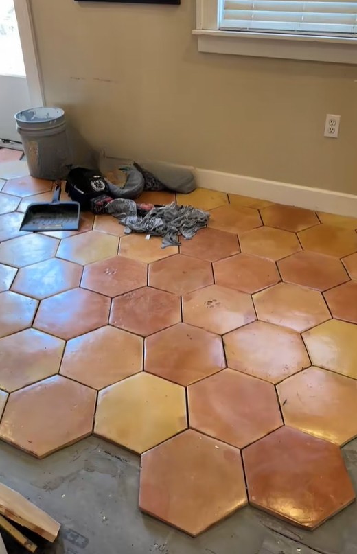 brown floor tiles